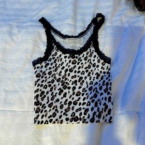 Urban Outfitters Cropped Cheetah Print Tank Top